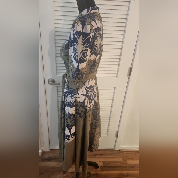 Making the Cut Season olive lace up midi Shirt Dress Sz XS New with tags - Picture 8 of 14